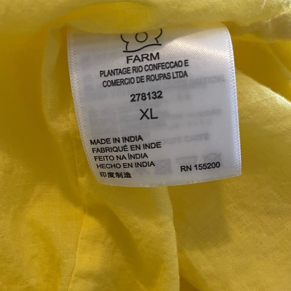 ❤️ Anthropologie x FARM Rio Yellow Ruffle Maxi Dress - Picture 9 of 13